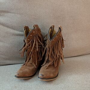 Shyanne Kids Brown Fringe Boots